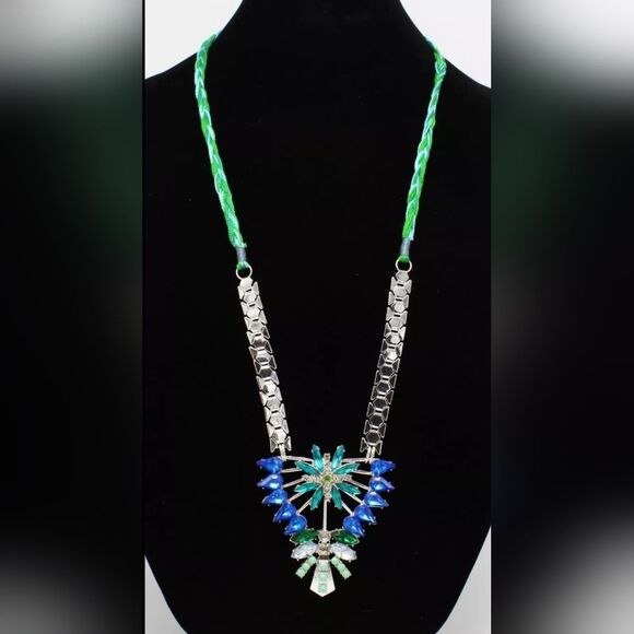 Unique Rhinestone Statement Necklace by Robert Rose 20" NWT - Picture 1 of 1